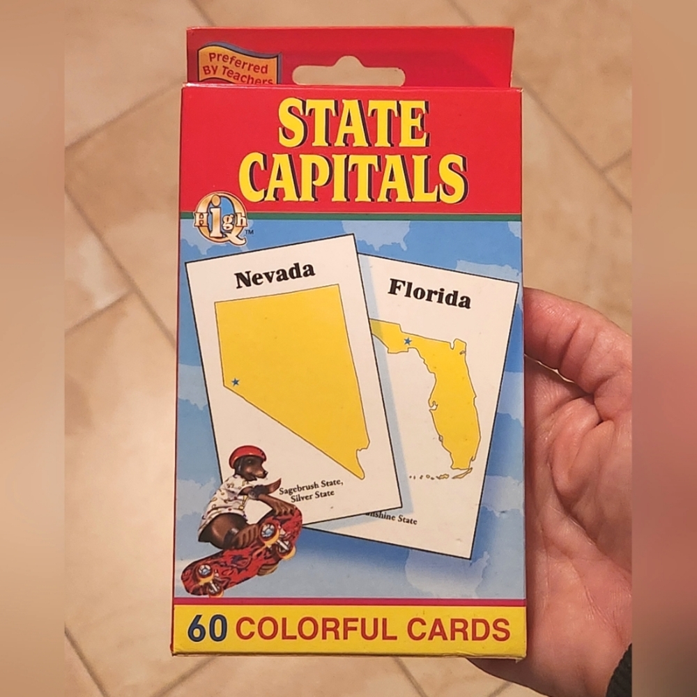 State Capitals - 60 Colorful Flash Cards